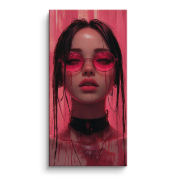 Pink Glasses Beauty Portrait Canvas Art