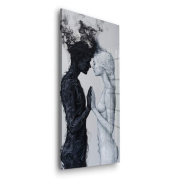 Schwarz-weiße spirituelle Verbindung - Acrylglasbild