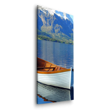 Barque sur lac de montagne - tableau Dibond mat
