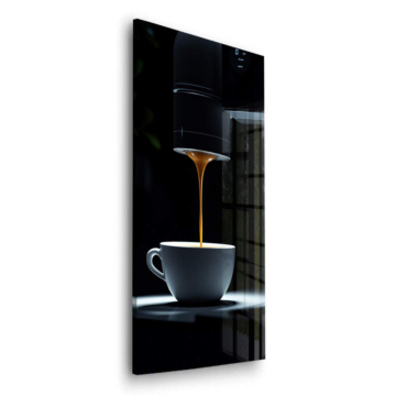 Minimalistyczne nalewanie espresso - obraz na szkle akrylowym