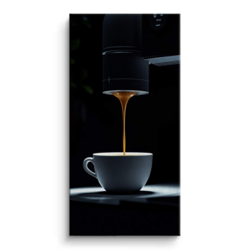 Minimalistyczne nalewanie espresso - obraz na płótnie