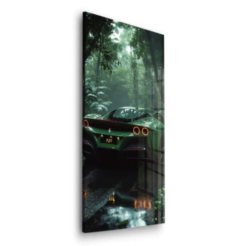 Emerald Forest Sports Car Acrylic Glass Art