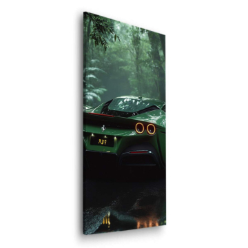 Coche deportivo emerald bosque - cuadro Dibond mate