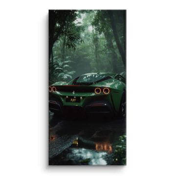 Emerald Forest Sports Car Canvas Art