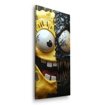 Dualité inspirée de SpongeBob - tableau Dibond mat