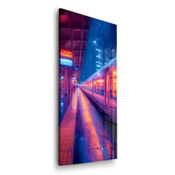 Neonfarbener Bahnsteig - Acrylglasbild