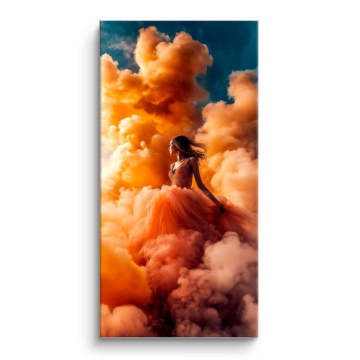Woman in Orange Clouds PVC Matt Art