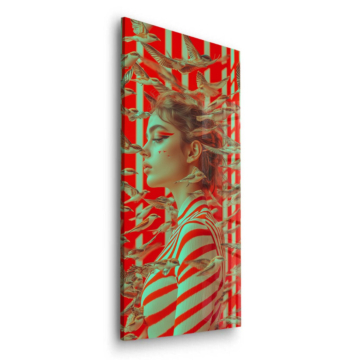 Geisha Paper Crane Muster - Acrylglasbild