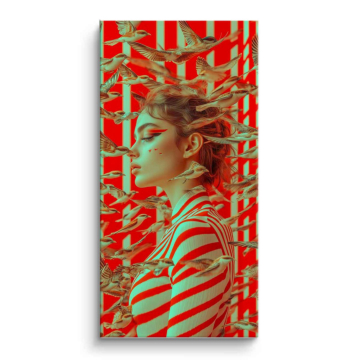 Geisha Paper Crane Pattern PVC Matt Art