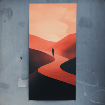 Minimalistisch Wüste Solitud - Poster