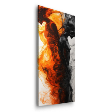 Silhouette de feu et de fumée - tableau Dibond mat