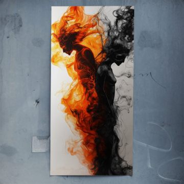 Silhouette in Feuer und Rauch - Poster
