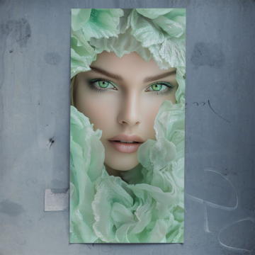 Visage emerald fleurs - poster