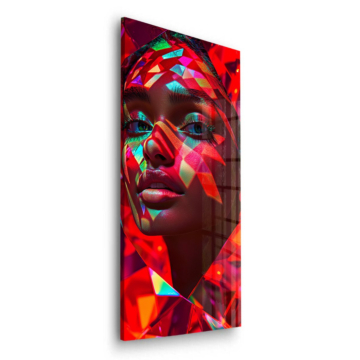 Prismatic Geometric Woman Portrait Acrylic Glass Art