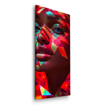 Portrait géométrique prismatique de femme - tableau Dibond mat