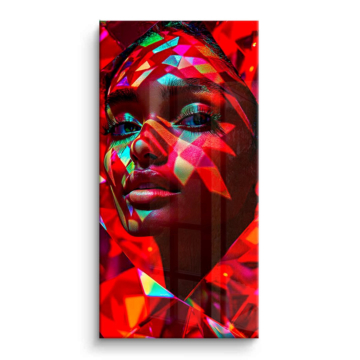 Retrato de mujer prismatic geométrico - cuadro PVC brillante