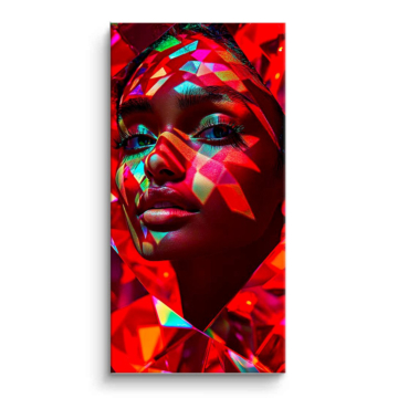 Prismatic Geometric Woman Portrait PVC Matt Art