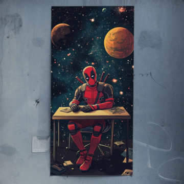 Deadpool Inspired Cosmic Desk Poster Art