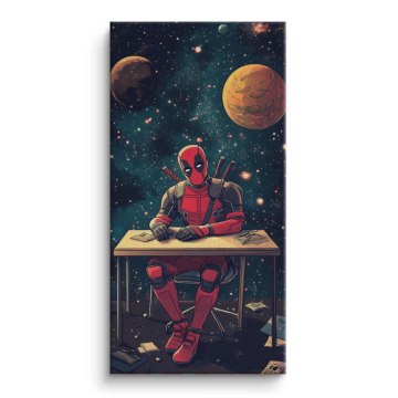 Deadpool Inspired Cosmic Desk Canvas Art