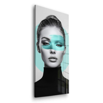 Retrato aqua máscara de moda - cuadro en vidrio acrílico