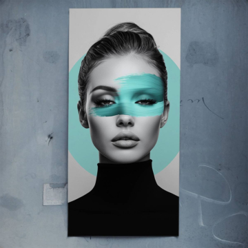 Modowy portret w masce aqua - plakat