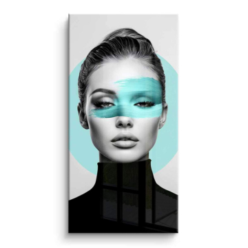 Retrato aqua máscara de moda - cuadro PVC brillante