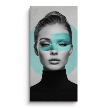 Portrait mode au masque aqua - tableau sur toile