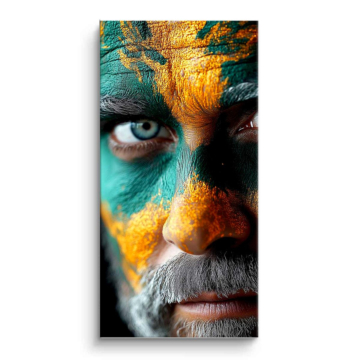 Vivid Painted Warrior Face PVC Matt Art