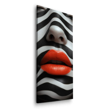 Labios con franjas de cebra - cuadro Dibond mate
