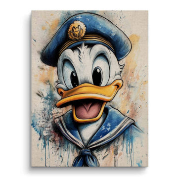 Retrato de marinero inspirado en Donald Duck - cuadro en lienzo