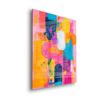Leuchtende abstrakte Farbblöcke - Acrylglasbild
