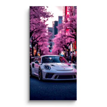 Porsche Inspired Cherry Blossom Racer PVC Matt Art