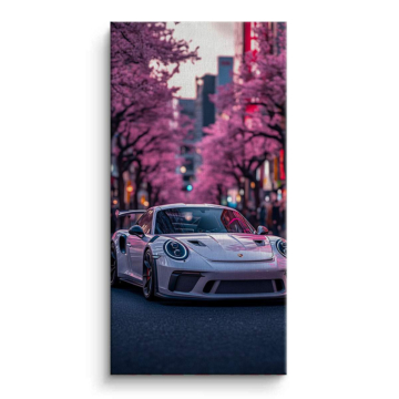 Porsche Inspired Cherry Blossom Racer Canvas Art