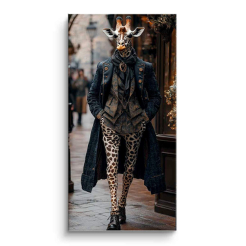 Jirafa elegante con moda urbana - cuadro PVC mate