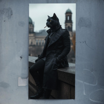Noir-Katzen-Gentleman - Poster