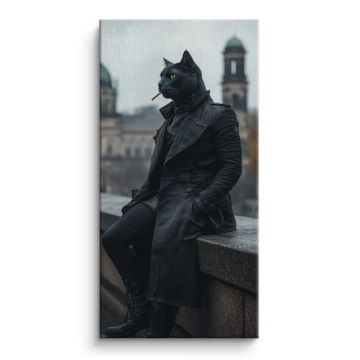Noir-Katzen-Gentleman - Leinwandbild