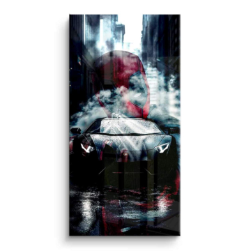 Deadpool Inspired Lamborghini Drive PVC Gloss Art