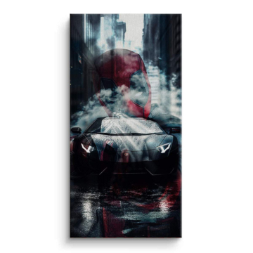 Deadpool Inspired Lamborghini Drive Canvas Art