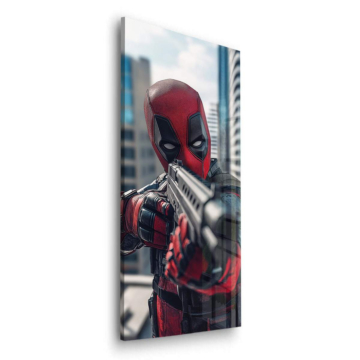 Urbano vigilante inspirado en Deadpool - cuadro en vidrio acrílico
