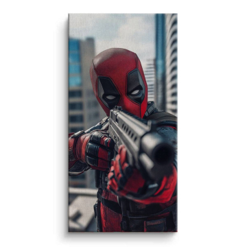Miejski mściciel inspirowany Deadpoolem - obraz na płótnie