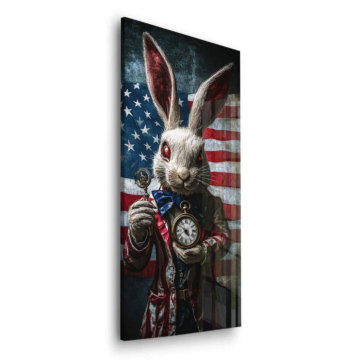 Patriotic Rabbit Timekeepe - Acrylglasbild