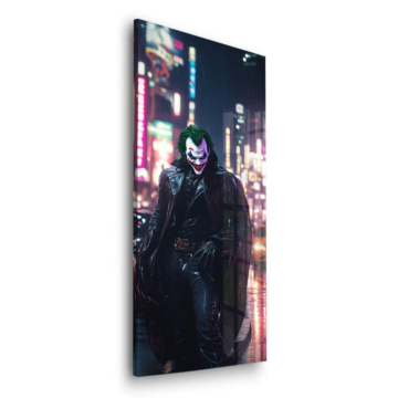 Néon ville méchant inspiré de Joker - tableau en verre acrylique
