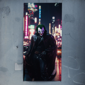 Neón ciudad villano inspirado en Joker - póster