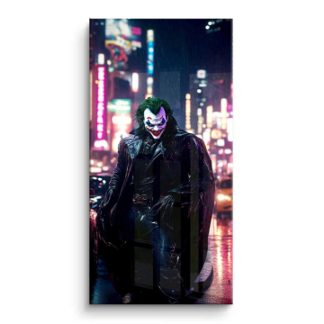 Bösewicht in der Neonstadt inspiriert von Joker - PVC-Bild glänzend