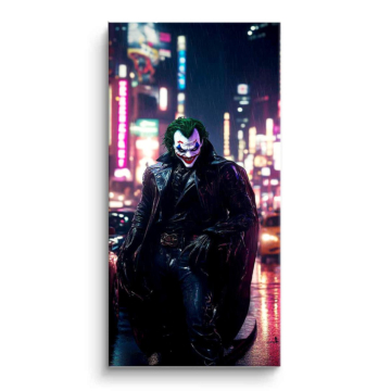 Néon ville méchant inspiré de Joker - tableau PVC mat