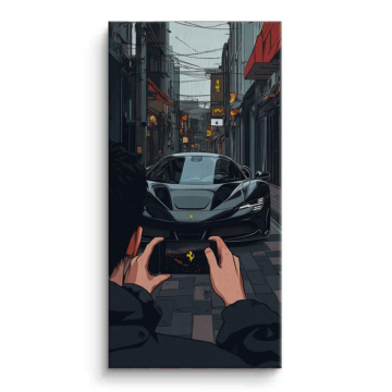Ferrari Inspired Street Capture Canvas Art