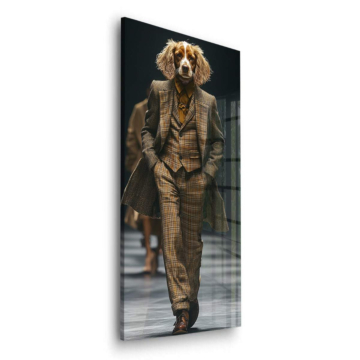 Eleganter Hund im Anzug - Acrylglasbild