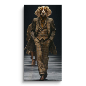 Eleganter Hund im Anzug - Leinwandbild