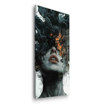 Surreal Smoke Face Portrait Acrylic Glass Art