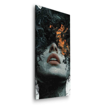 Portrait de visage surréaliste fumée - tableau Dibond mat